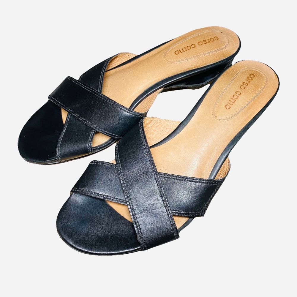 Corso Como Black Leather Sandals